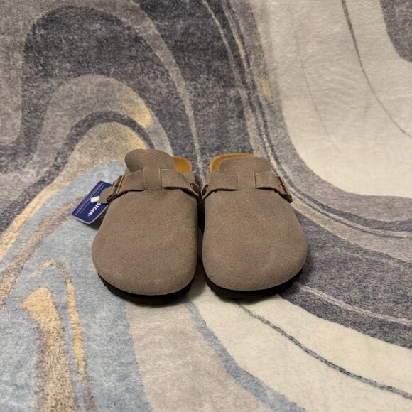 Birkenstock Boston Clog Suede Sandal Taupe Women’s Size 7 , 8 And 9 - Picture 2 of 5